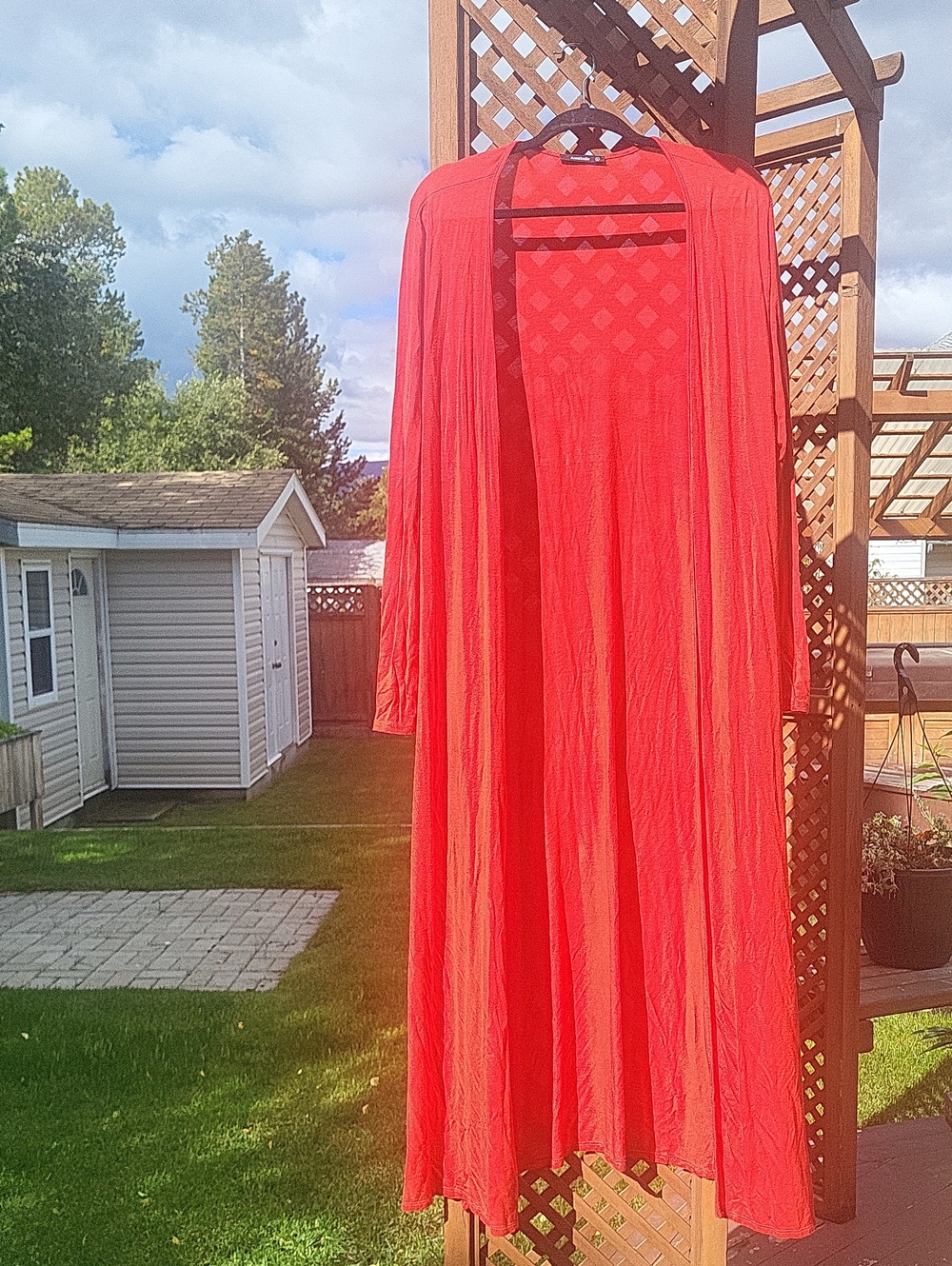 Annabelle Vibrant Red Long Open-Front Cape